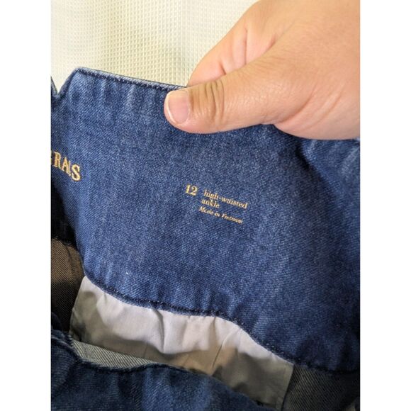 Ryegrass High Waisted Balloon Jeans Pleated Dark Wash Sz. 12 Ankle Length (N06) - Picture 6 of 8